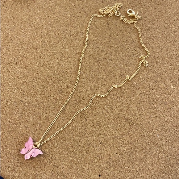 Pink Butterfly Necklace 💖 - Picture 2 of 6
